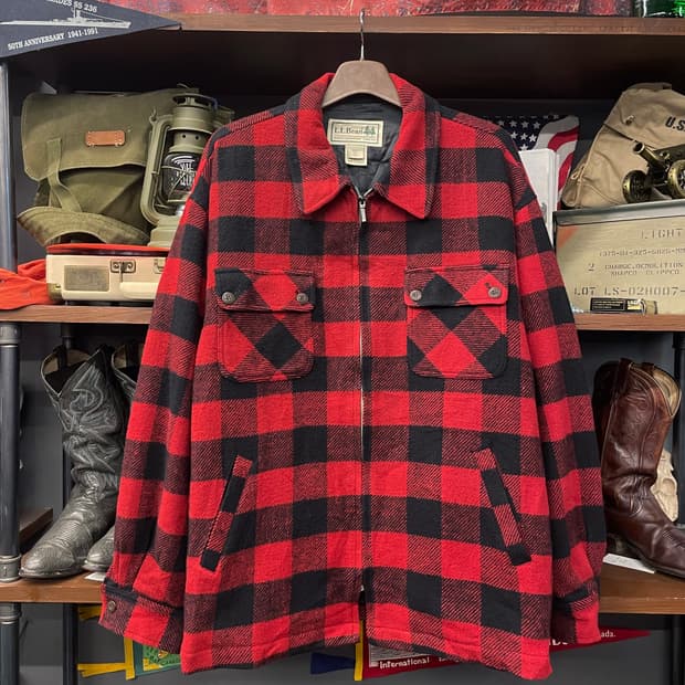 90s 엘엘빈 L.LBean 버팔로 체크 울 자켓