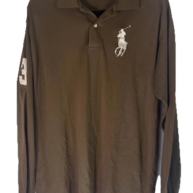 폴로 랄프로렌 빅포니 롱슬리브 카라 티셔츠 다크 브라운