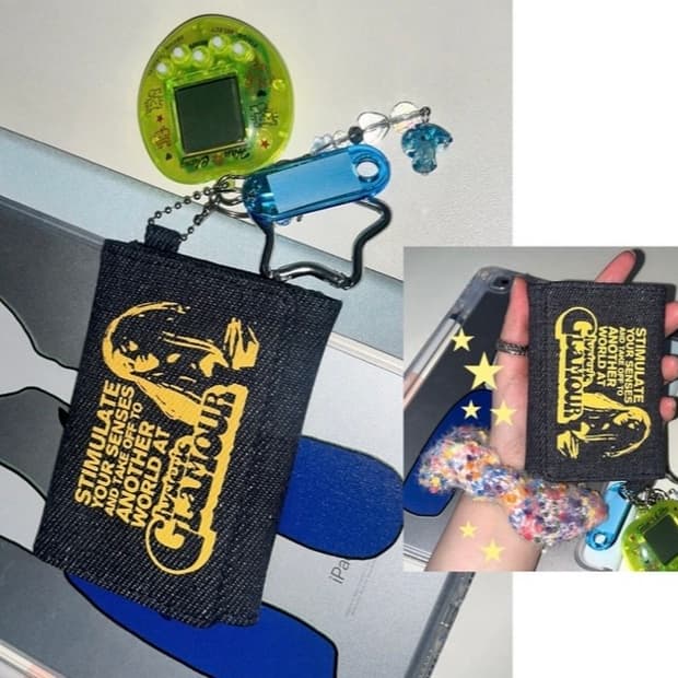 히스테릭 글래머 데님 프린팅 카드 지갑