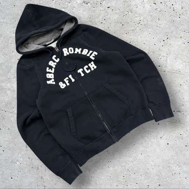 [XL] 아베크롬비 아치로고 블랙 후드 집업 C663