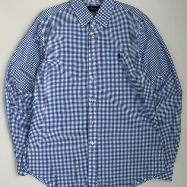 [L] 폴로 랄프로렌 깅엄 체크 셔츠 블루