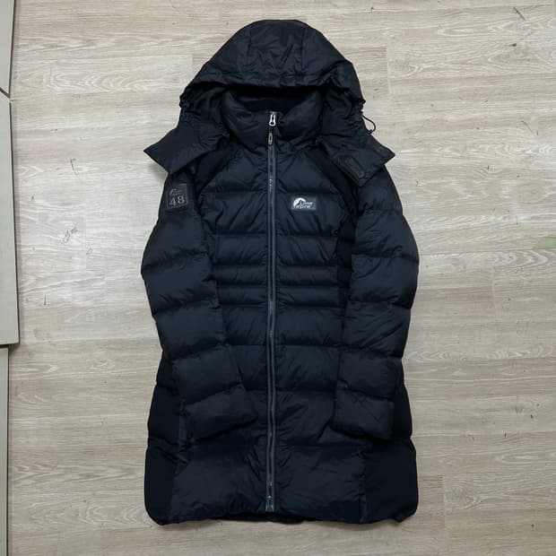 로우알파인 여성 옴니히트 덕다운 후드 롱패딩 점퍼 [블랙] S/90