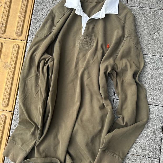 *Rare* 2000s 폴로 카키 럭비 롱슬리브 