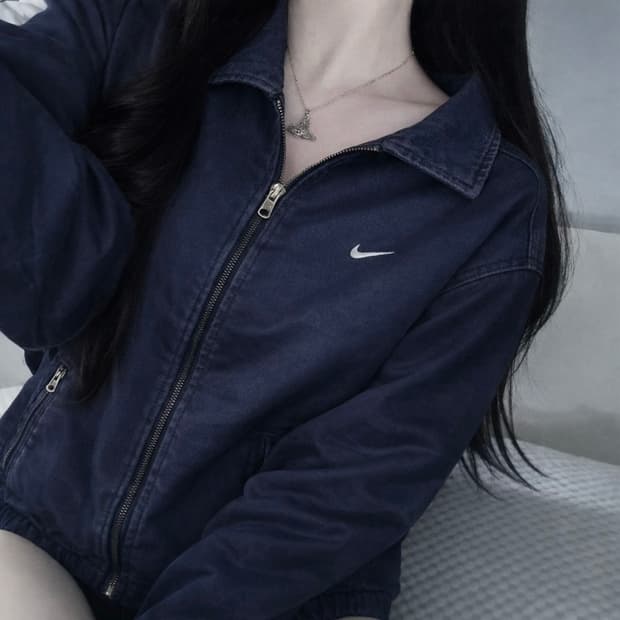 🐰나이키 올드스쿨 코튼 블루종 자켓🪽