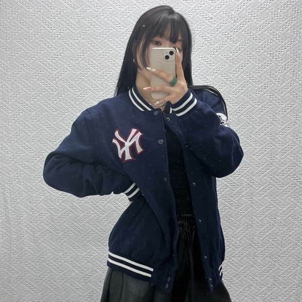 MLB 올드스쿨 빈티지 뉴욕양키스 바시티 자켓 105 C09422