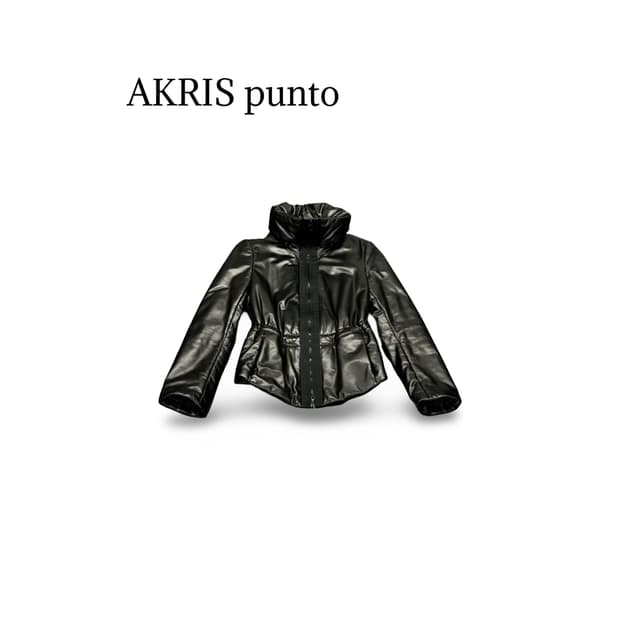 (90)AKRIS punto 가죽 자켓