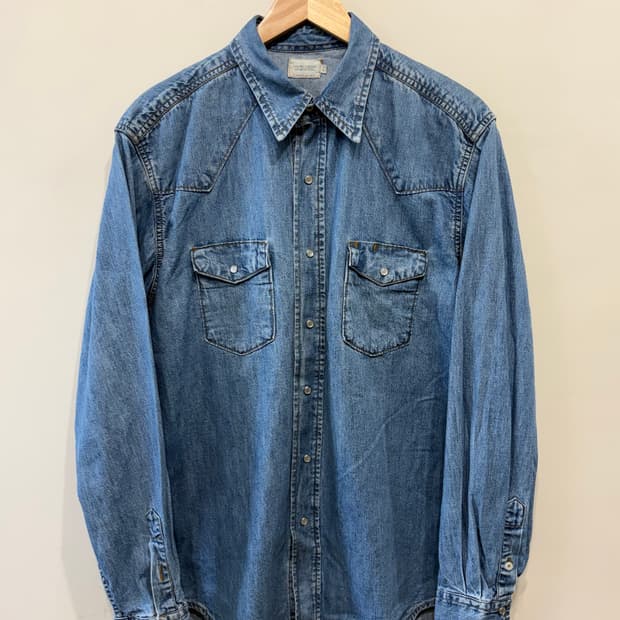 베네통 포켓 데님 셔츠