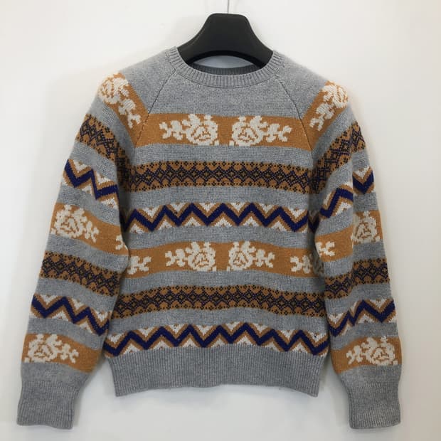 로라로라 울 블렌드 캐시미어 자카드니트 F