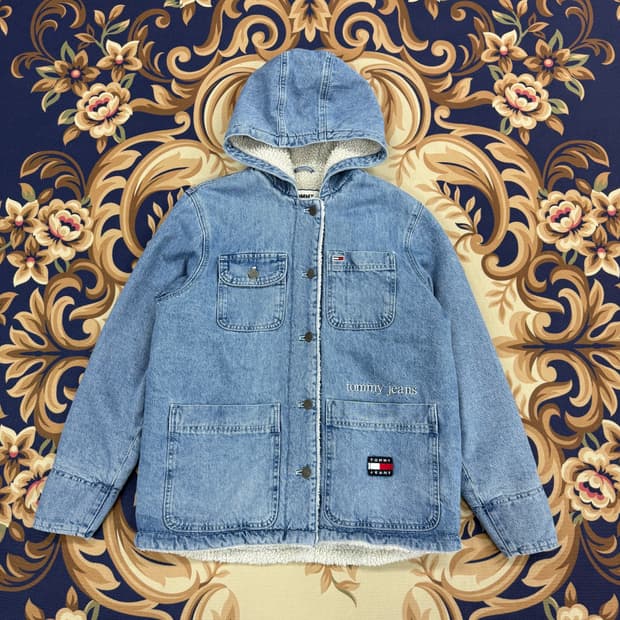 (M)타미힐피거 Tommy hilfiger 데님 쉐르파 후드자켓