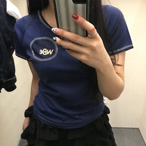 웰빙익스프레스 Mesh Combi Half Sleeve Navy