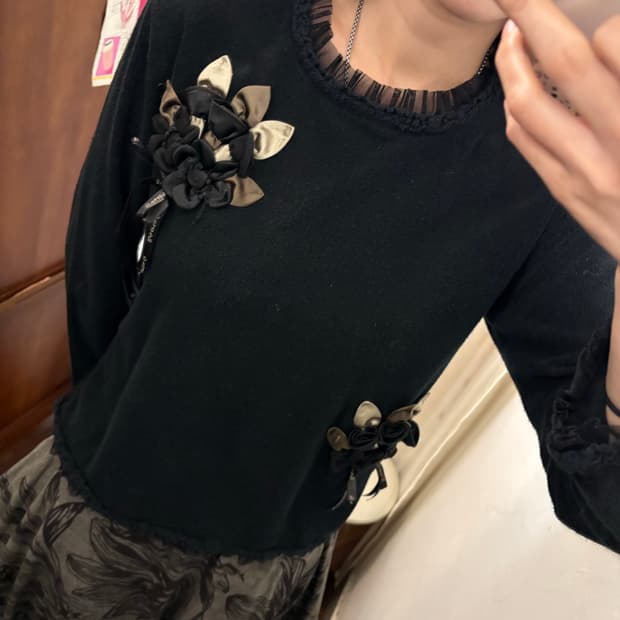 jpn vintage flower point knit