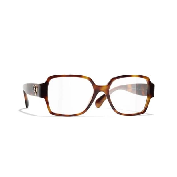 샤넬 하트스퀘어 안경 하바나 호피
