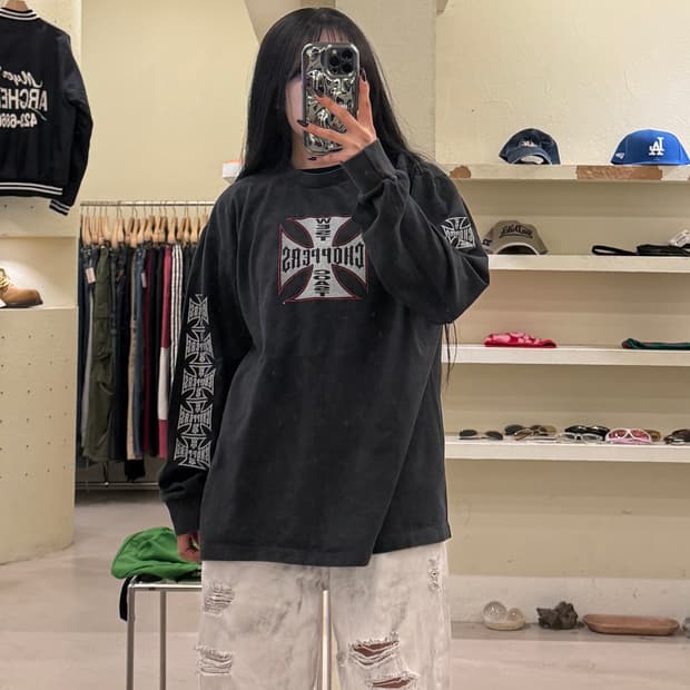 웨스트코스트 초퍼스 아이언크로스 롱슬리브 티셔츠 U1159