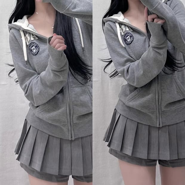 아베크롬비 그레이 후드집업