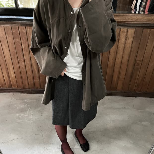 77CIRCA faux-suede high neck shirts