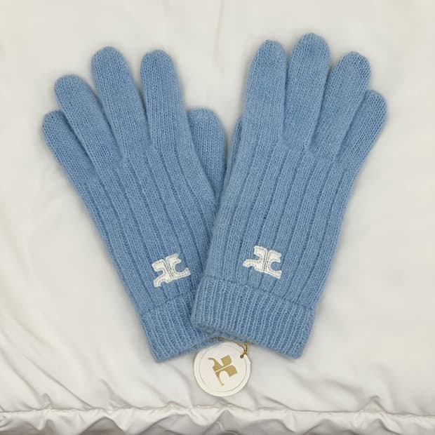 [새상품] courreges / 꾸레쥬 스카이블루 울 장갑 