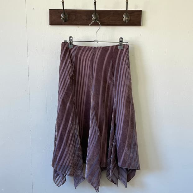 Japan vtg 벨벳 시스루 스커트