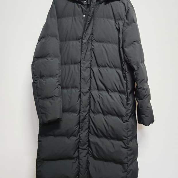유니클로 후드 다운 롱패딩 블랙