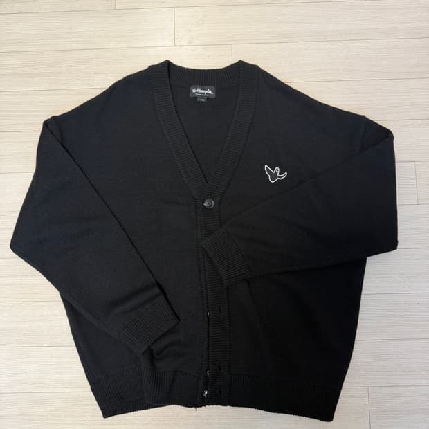 (L) 와릿이즌 엔젤 와펜 가디건 블랙