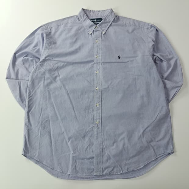 CA131 2XL 폴로 빅사이즈 90s 라벤더 스트라이프 셔츠 남방