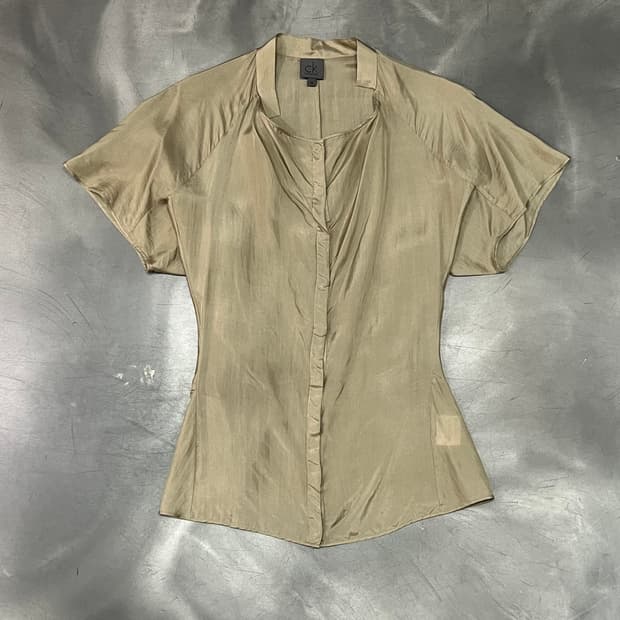  캘빈클라인 실크 하프 블라우스 y15987