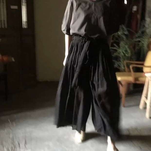 페르마타 Full tuck cotton skirt pant