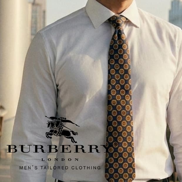 버버리 실크 네이비 플라워 패턴 넥타이 9.8cm A+등급 K2569
