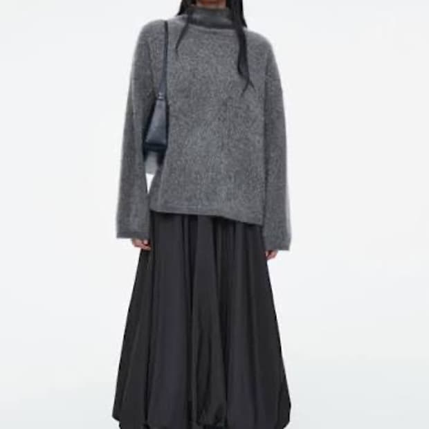 COS Balloon Hem Maxi Skirt Black 34 사이즈