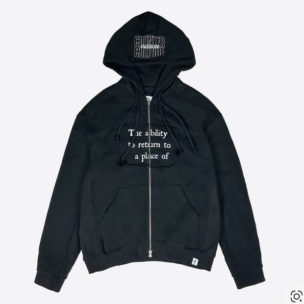 레저렉션13 패치워크 투웨이 집업 후드 블랙