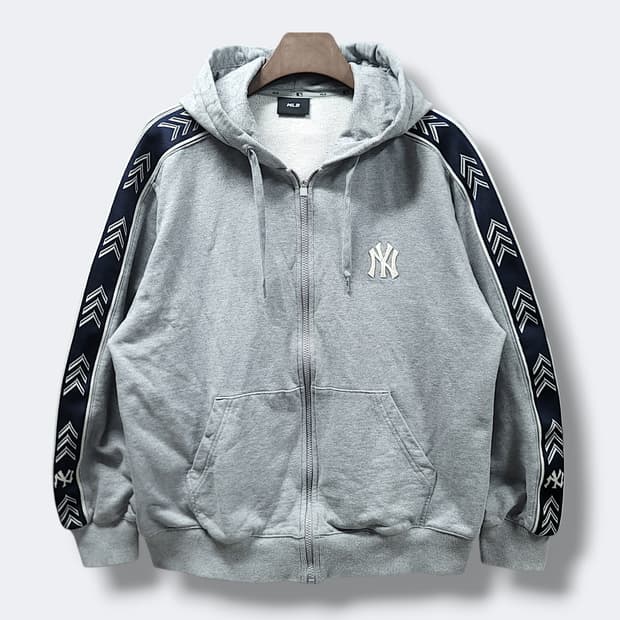 [XL] MLB 뉴욕양키즈 멜란지 그레이 후드집업