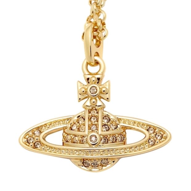 비비안 웨스트우드 목걸이 금색 큐빅