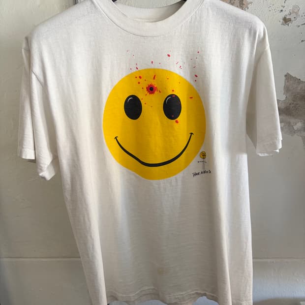 90s Smiley head shot