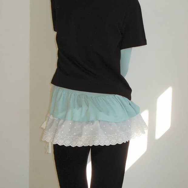론론 레이어드 벨트 lace layered belt(white)