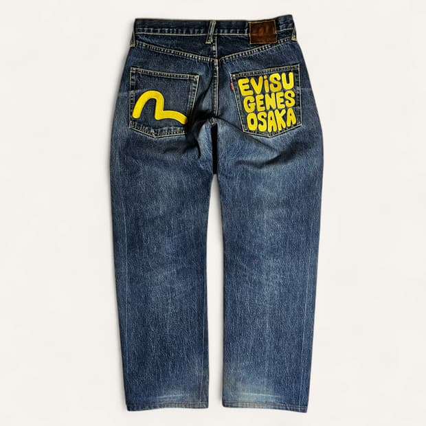 [32][에비수JAPAN]오사카 자수 릴렉스 스트레이트 데님