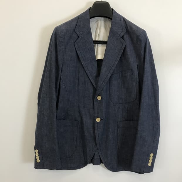 커스텀멜로우 샴브레이 블레이저자켓 [105슬림]