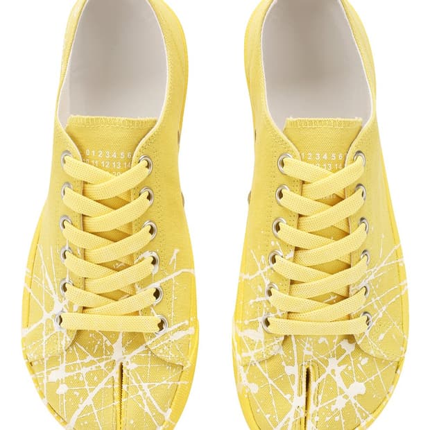 [41] 메종 마르지엘라 타비 페인팅 캔버스 컨버스 스니커즈 옐로우