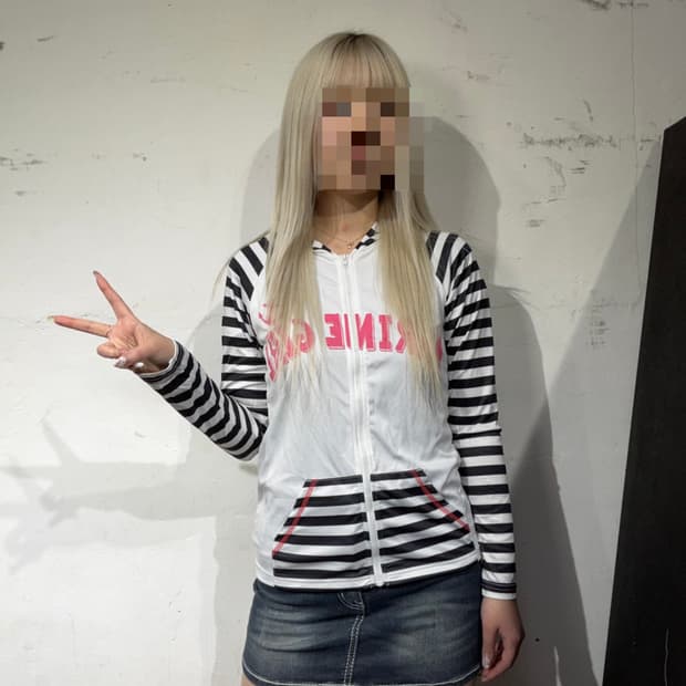 JPN 일본빈티지 줄무늬 후드 집업 xs