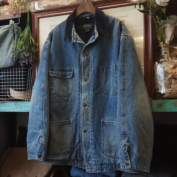 90s 폴로 컨트리 초어자켓 블랭킷 라이닝 데님 헌팅자켓 L