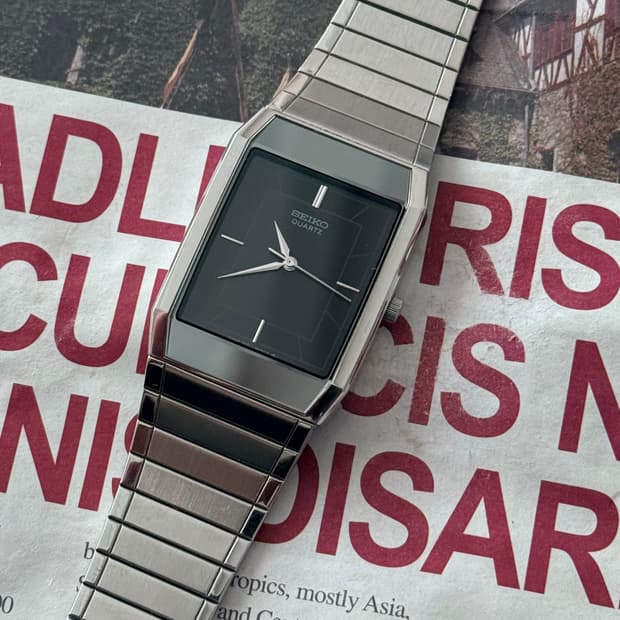 세이코 Seiko 쿼츠 블랙 스퀘어