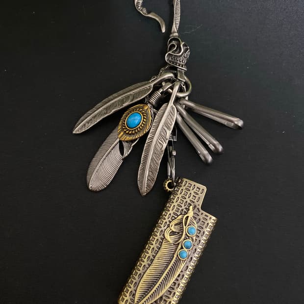 터키석 패더 라이터 케이스 키링