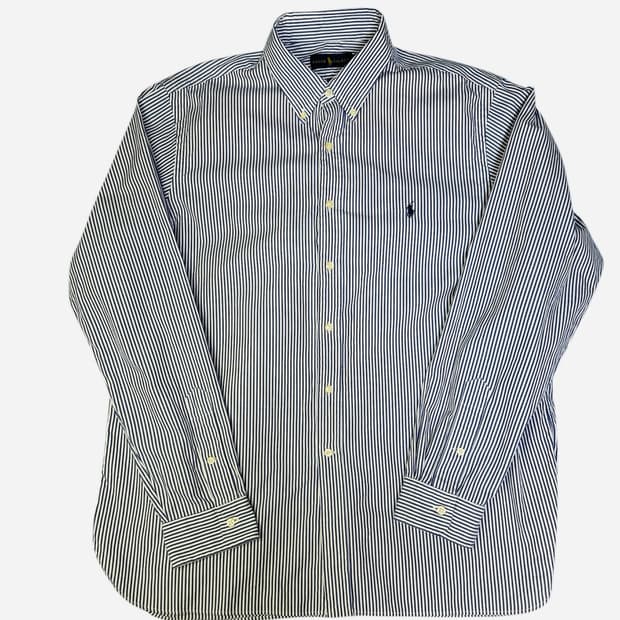 폴로 랄프로렌 00s 스트라이프 셔츠 블루 2XL