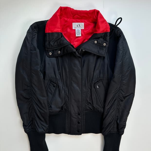 아르마니 ma-1 새틴 블루종 y2k