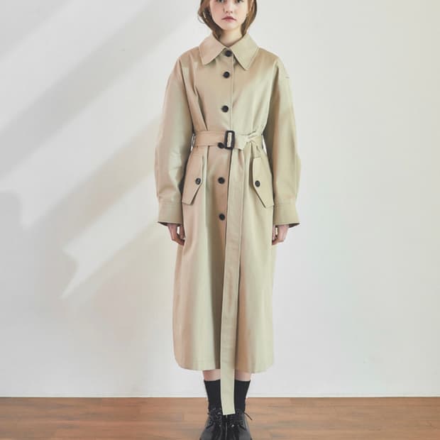 (새상품) 로지에 로코코 벨티드 롱 트렌치코트