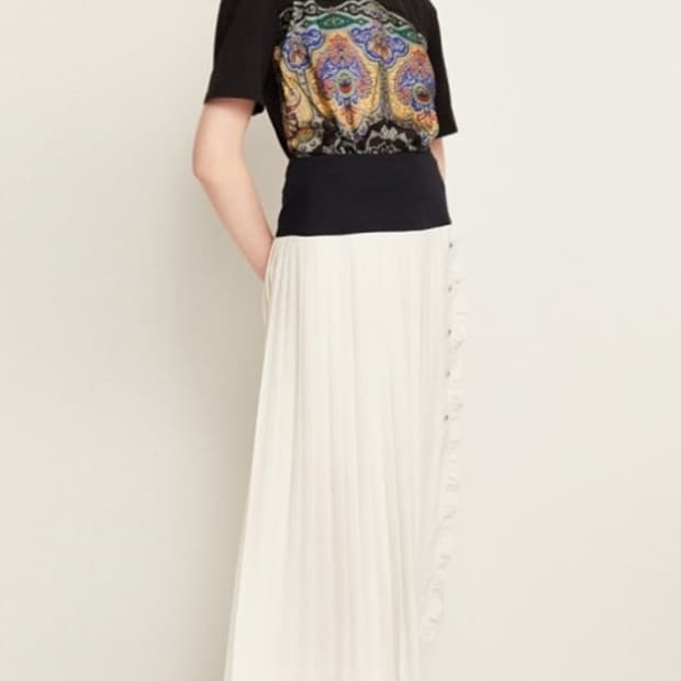 산드로 러플 플리츠 스커트 66사이즈