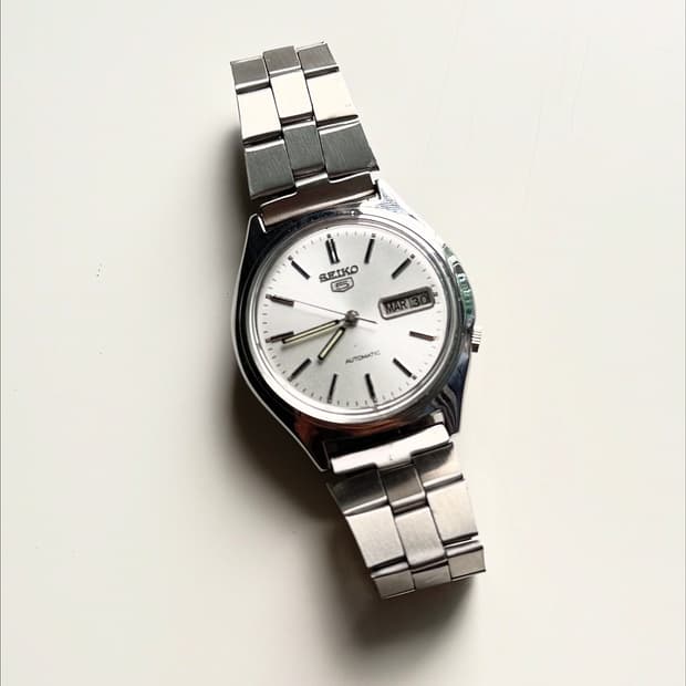 90s Seiko5 Autmatic Vintage Metal Watch