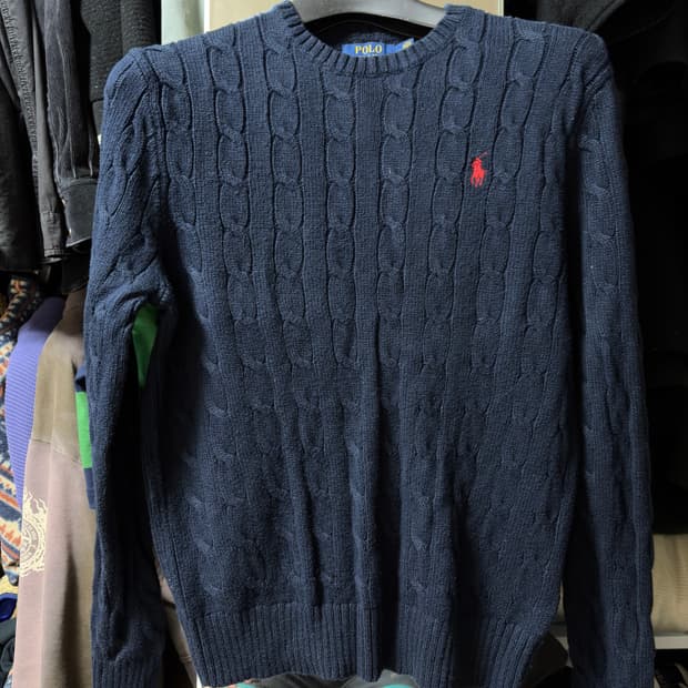 폴로 꽈배기 니트 코튼 클래식핏 M사이즈