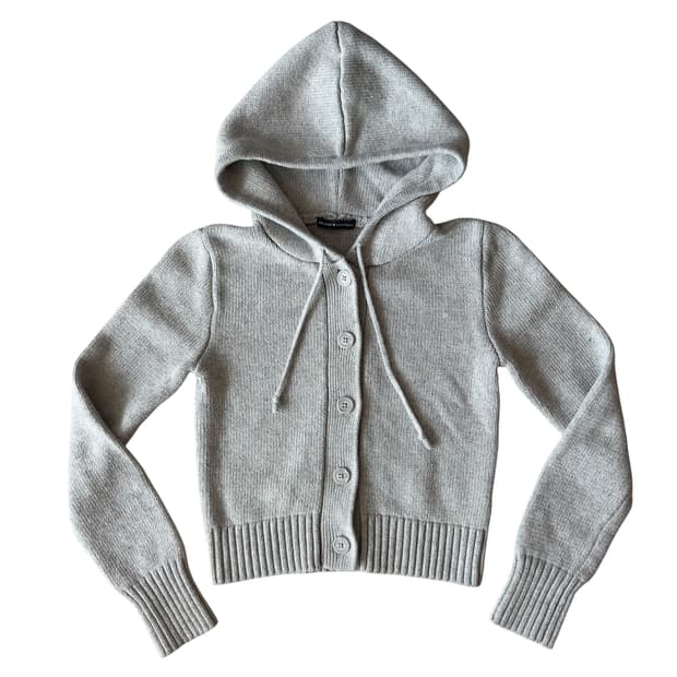Brandy Melville 브랜디멜빌 니트 후드 가디건 그레이