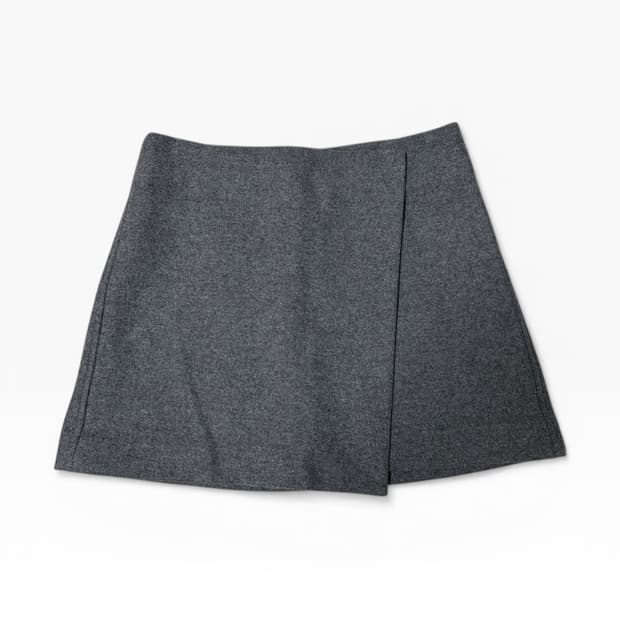 울 기모 랩 스커트