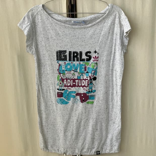 Adidas girl printing noise half t-shirt