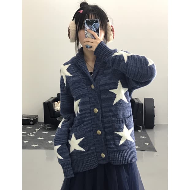 Jpn Blue Stars Cardigans